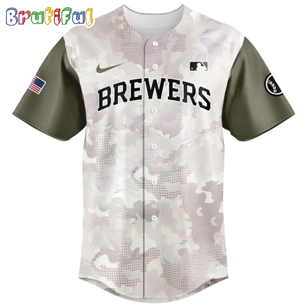 Milwaukee Brewers 2025 Armed Forces Day Baseball Jersey