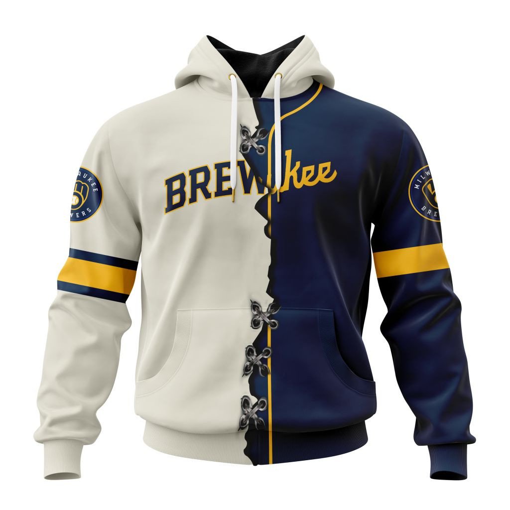 Milwaukee Brewers Personalized Mix Jersey Design Hoodie