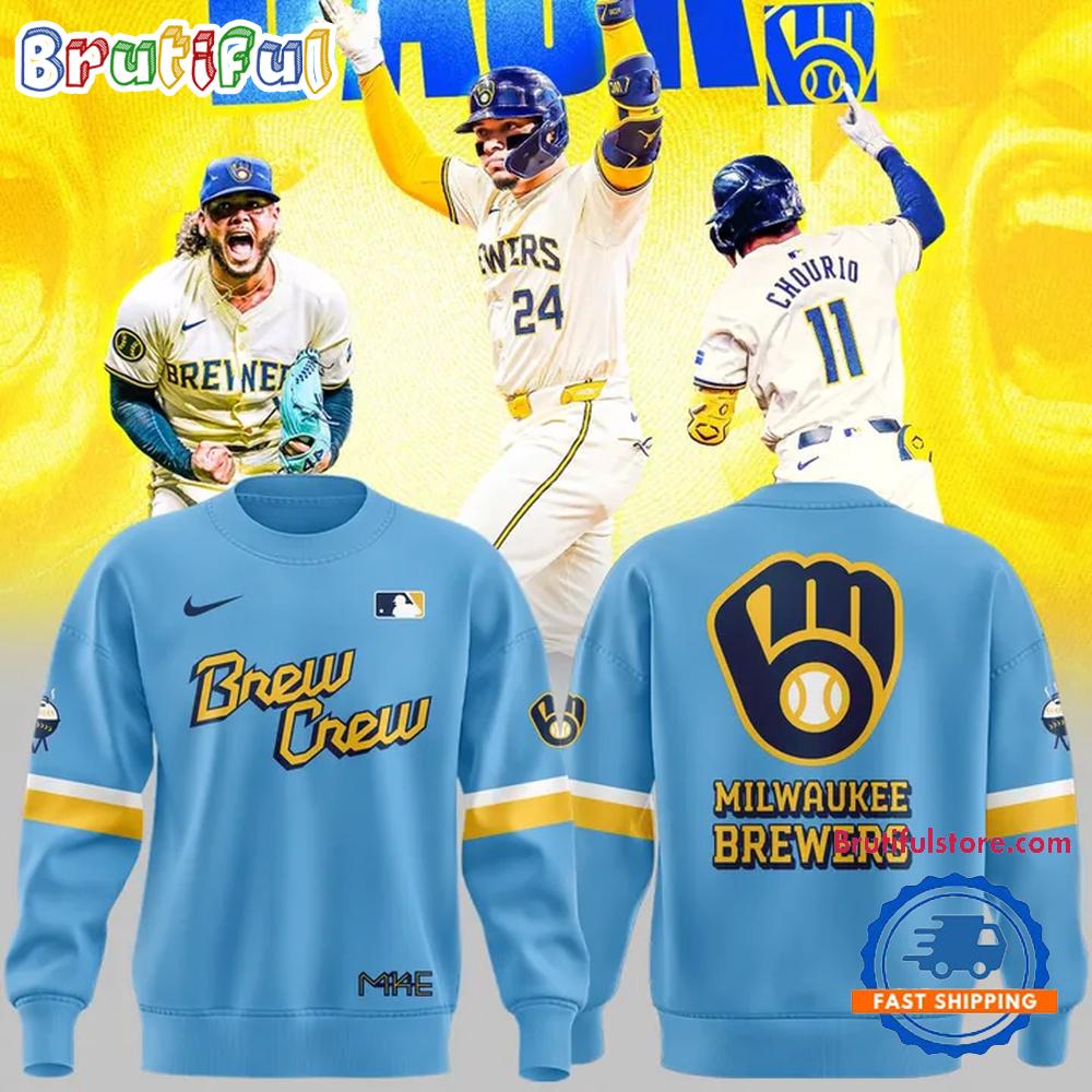 Milwaukee Brewers Special New Blue City Connect Sweatshirt Gift For Sport Music Fans