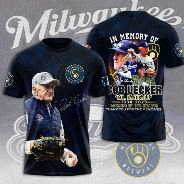 Milwaukee Brewers x Bob Uecker Shirt In Memory Of Bob Uecker Mr Baseball 1934 2025 T-Shirt