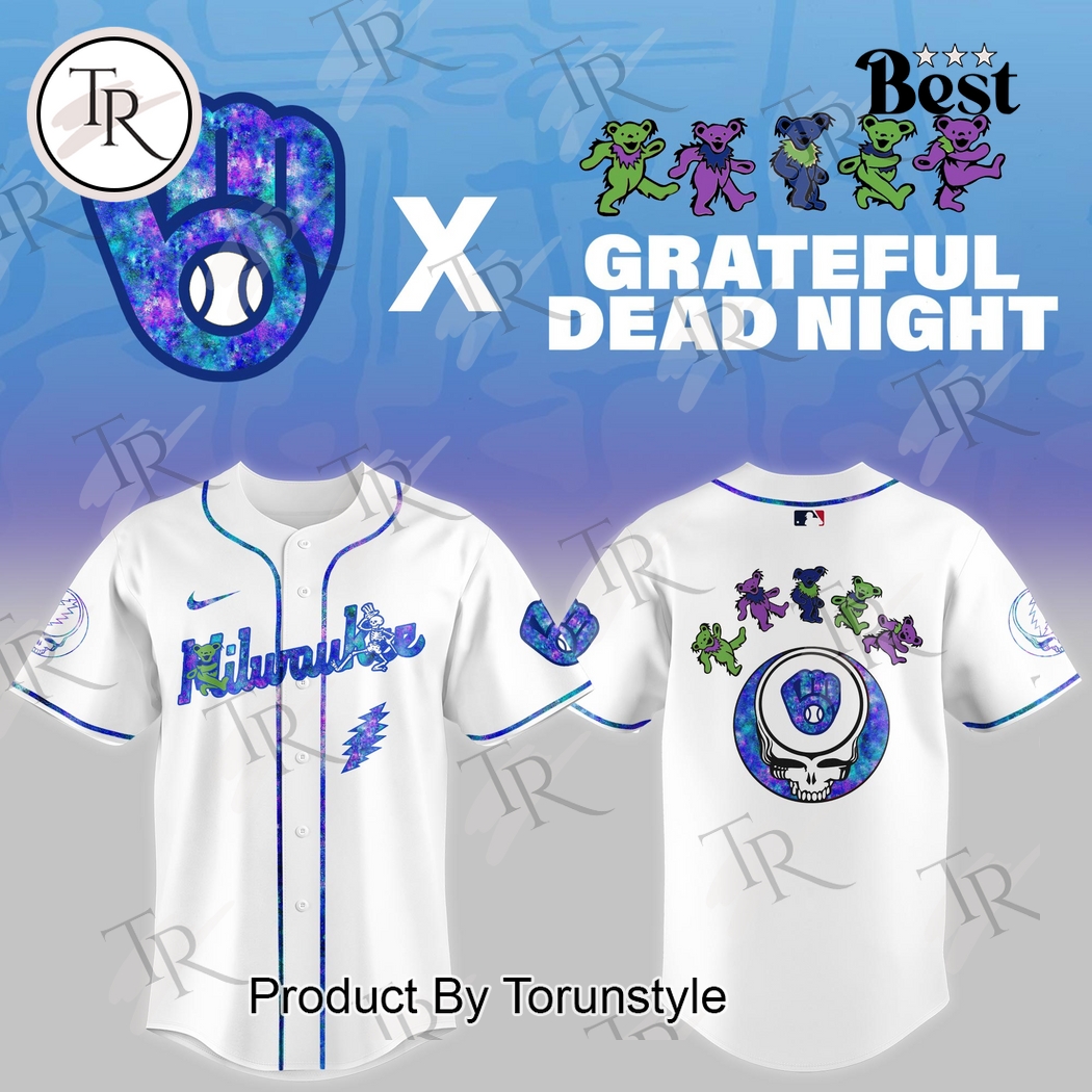 Milwaukee Brewers X Grateful Dead Night Game 2025 Baseball Jersey - vazava store