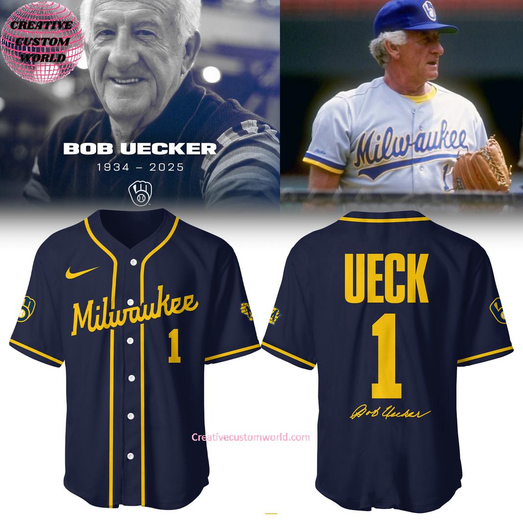 Milwaukee Brewers x Hall of Famer Bob Uecker 1934-2025 Special New Baseball Jersey