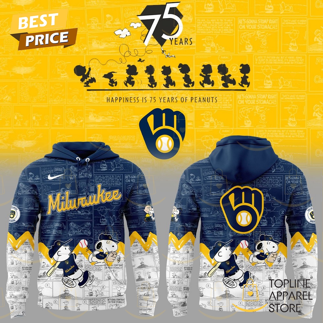 Milwaukee Brewers x Peanuts Night 75th Anniversary Hoodie Gift For Sport Music Fans