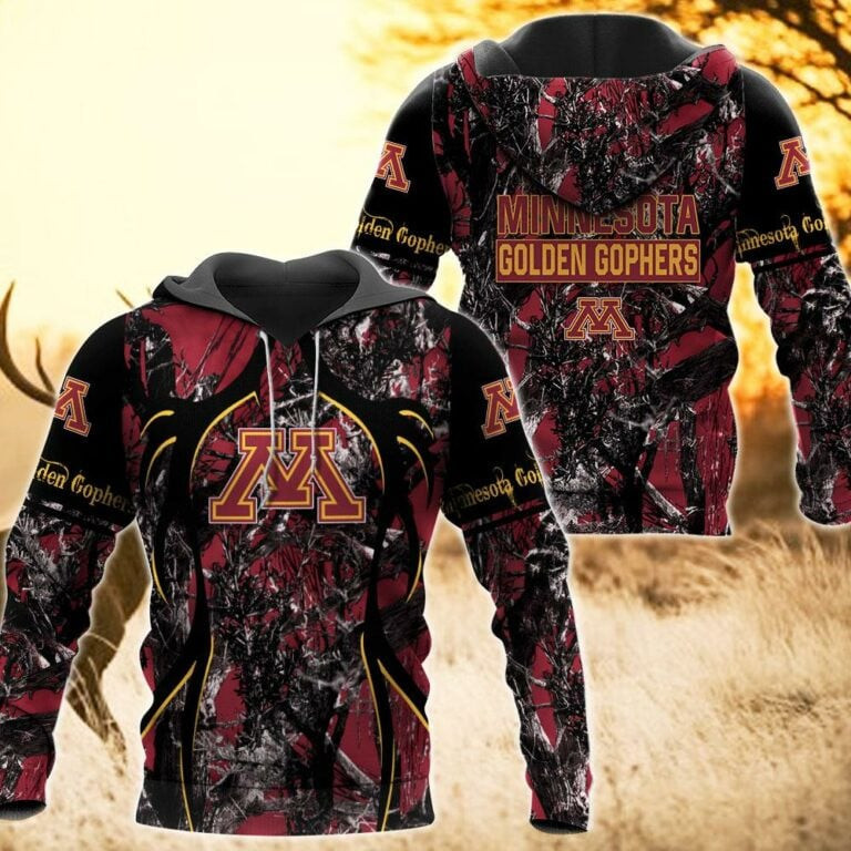 Minnesota Golden Gophers Camo Hunting 3D printed Sweatshirt Hoodie Zipped Hoodie