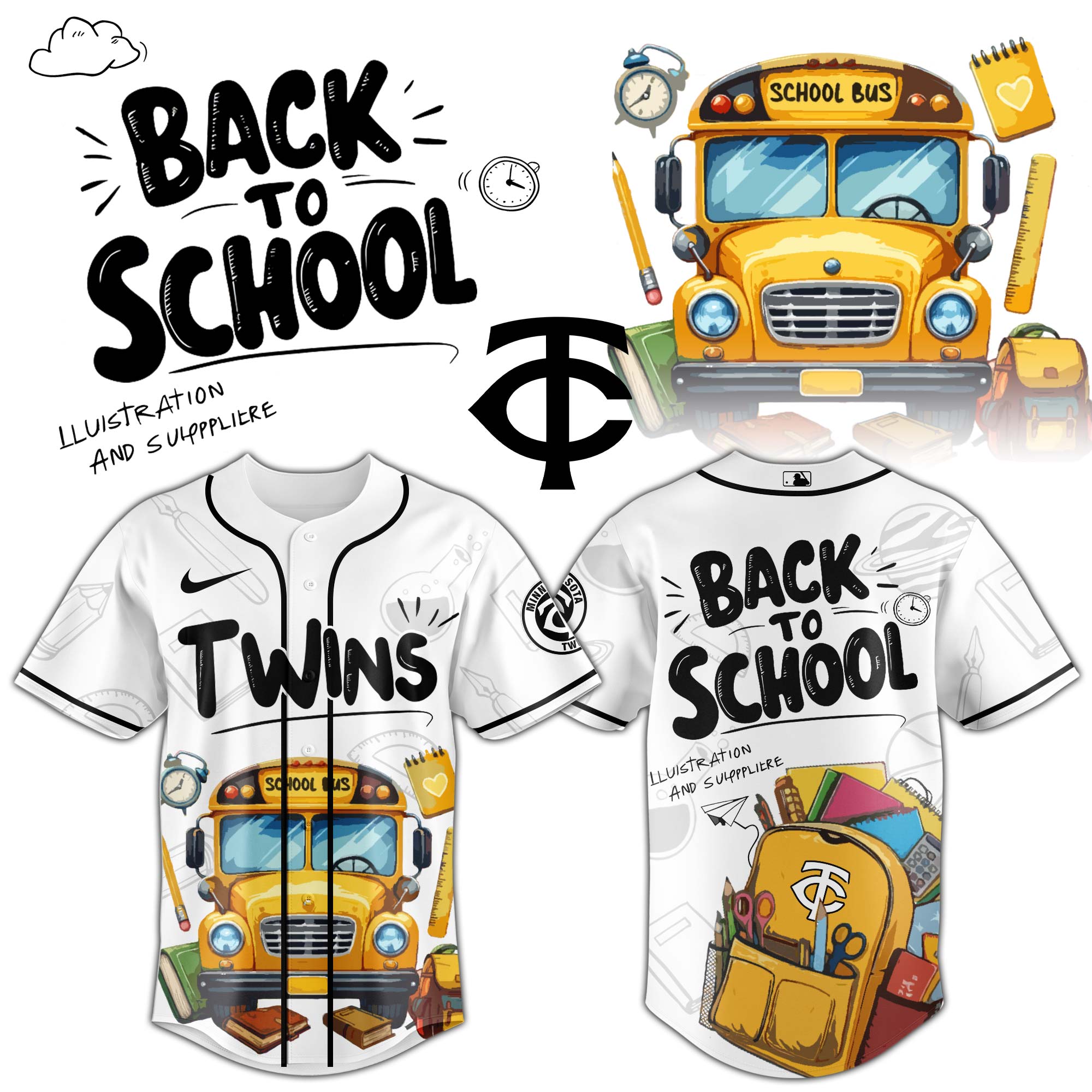 Minnesota Twins MLB x Back To School Personalized Baseball Jersey For Fans
