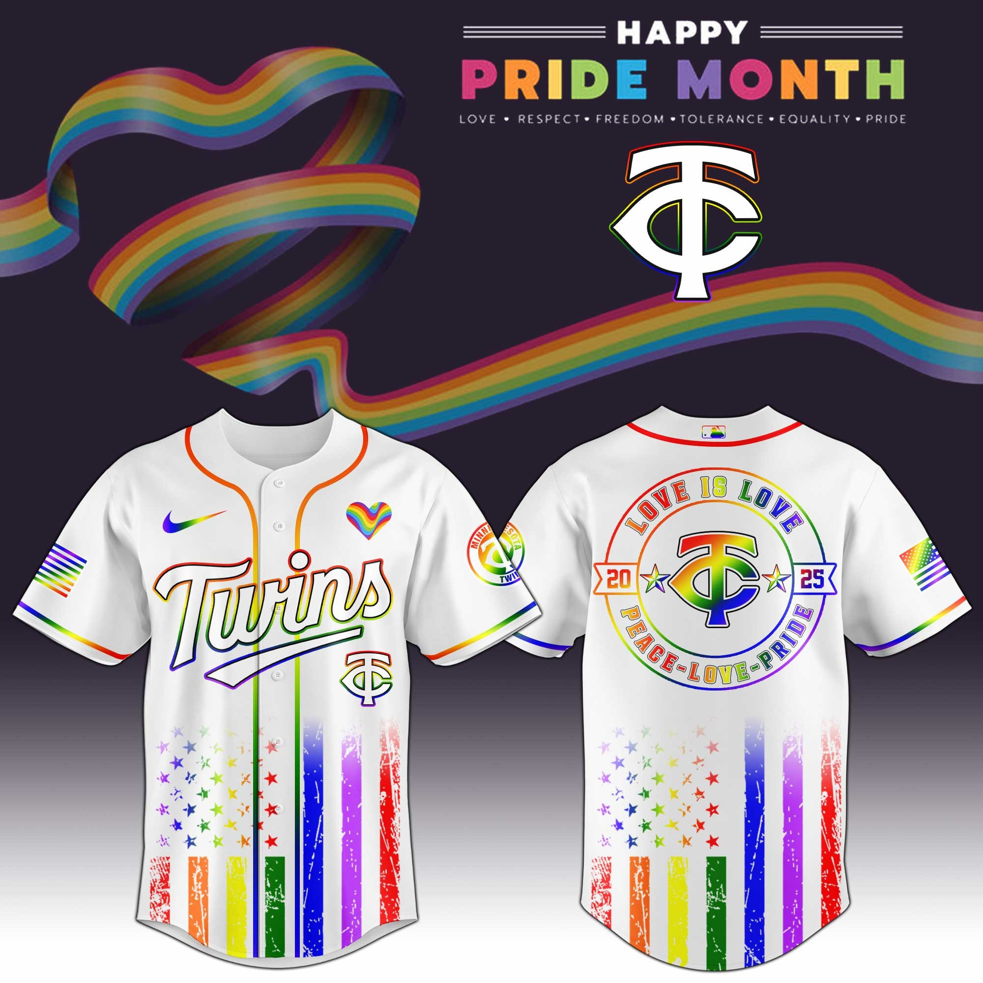 Minnesota Twins MLB x Happy Pride Month Jersey 2025 Best LGBT Shirt