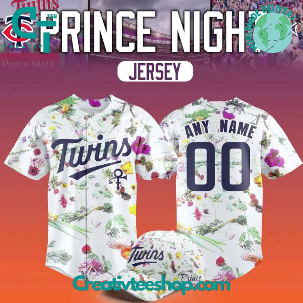 Minnesota Twins Prince Night Flower 2025 Baseball Jersey