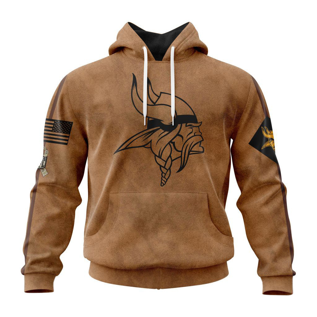 Minnesota Vikings Basic Brown NFL 3D Hoodie Gift For Sport Music Fans