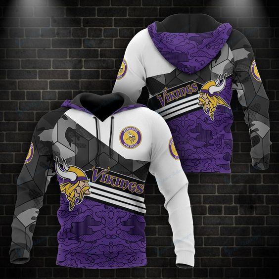 Minnesota Vikings Black Purple NFL Football Team Hoodie