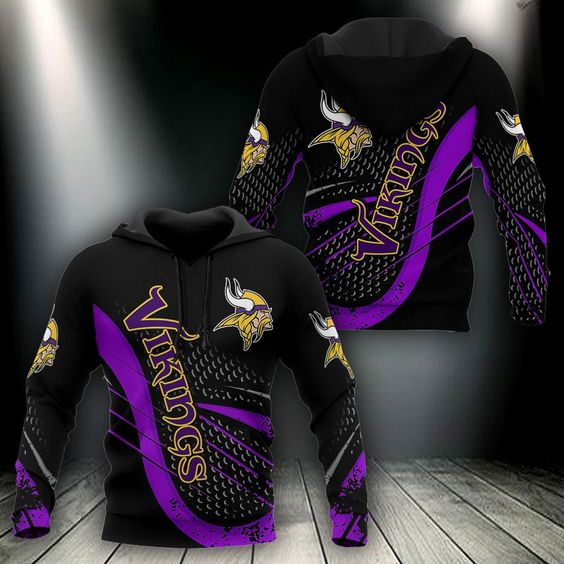 Minnesota Vikings Black V2 NFL Football Team Hoodie Gift For Sport Music Fans