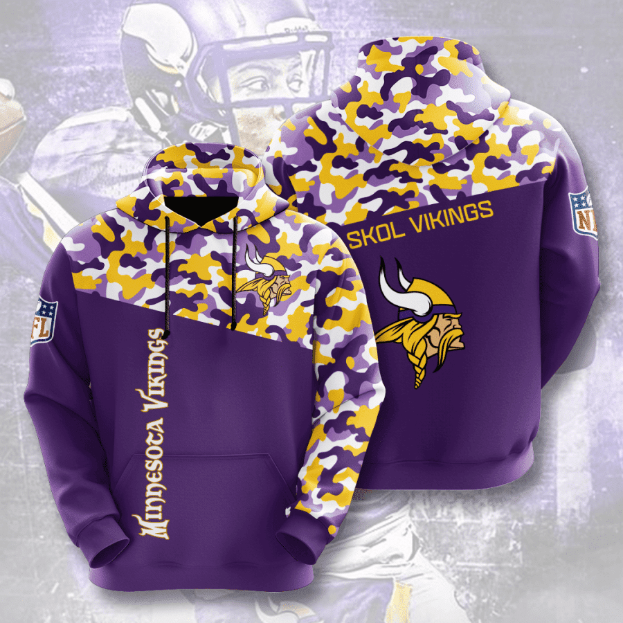 Minnesota Vikings Camo Hoodie Version 1722