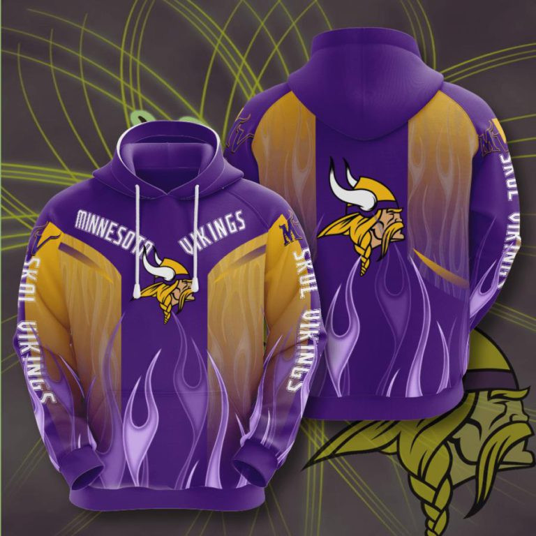 Minnesota Vikings Fire Hoodie Version 114