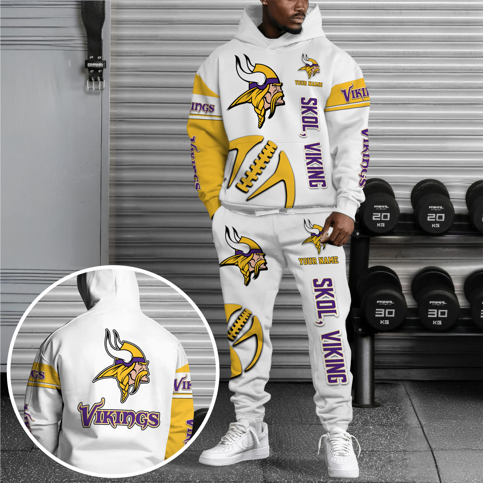 Minnesota Vikings Hoodie Sweatpants Set Custom Your name, Sport Hoodie Sweatpants Set, Sport Gifts For Fan Gift For Sport Music Fans