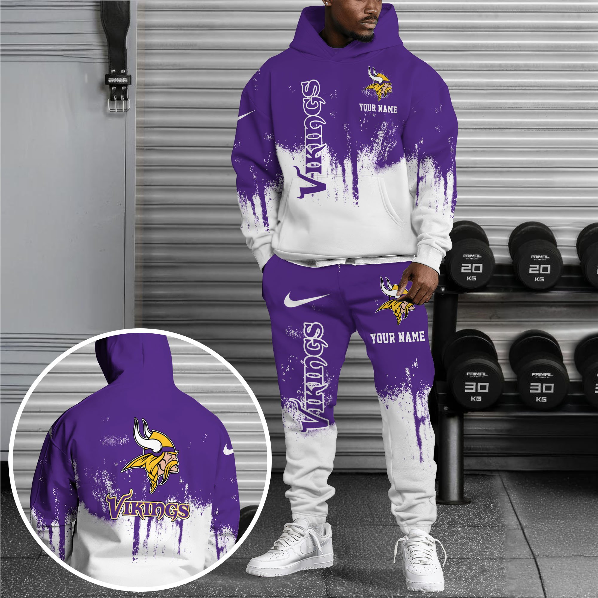 Minnesota Vikings Hoodie Sweatpants Set Custom Your name, Sport Hoodie Sweatpants Set, Sport Gifts For Fan Gift For Sport Music Fans
