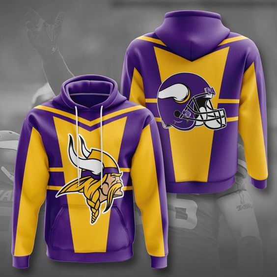 Minnesota Vikings Logo V2 NFL Football Team Hoodie
