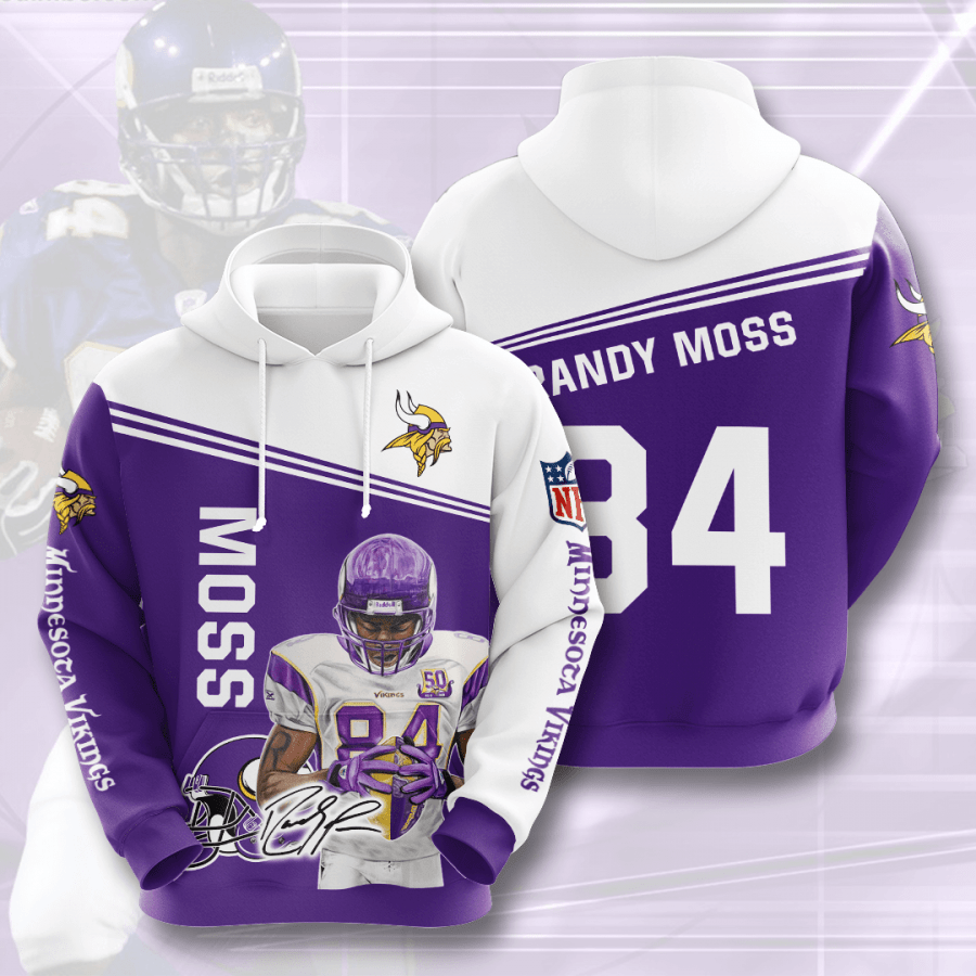 Minnesota Vikings Moss NFL Football Team Hoodie