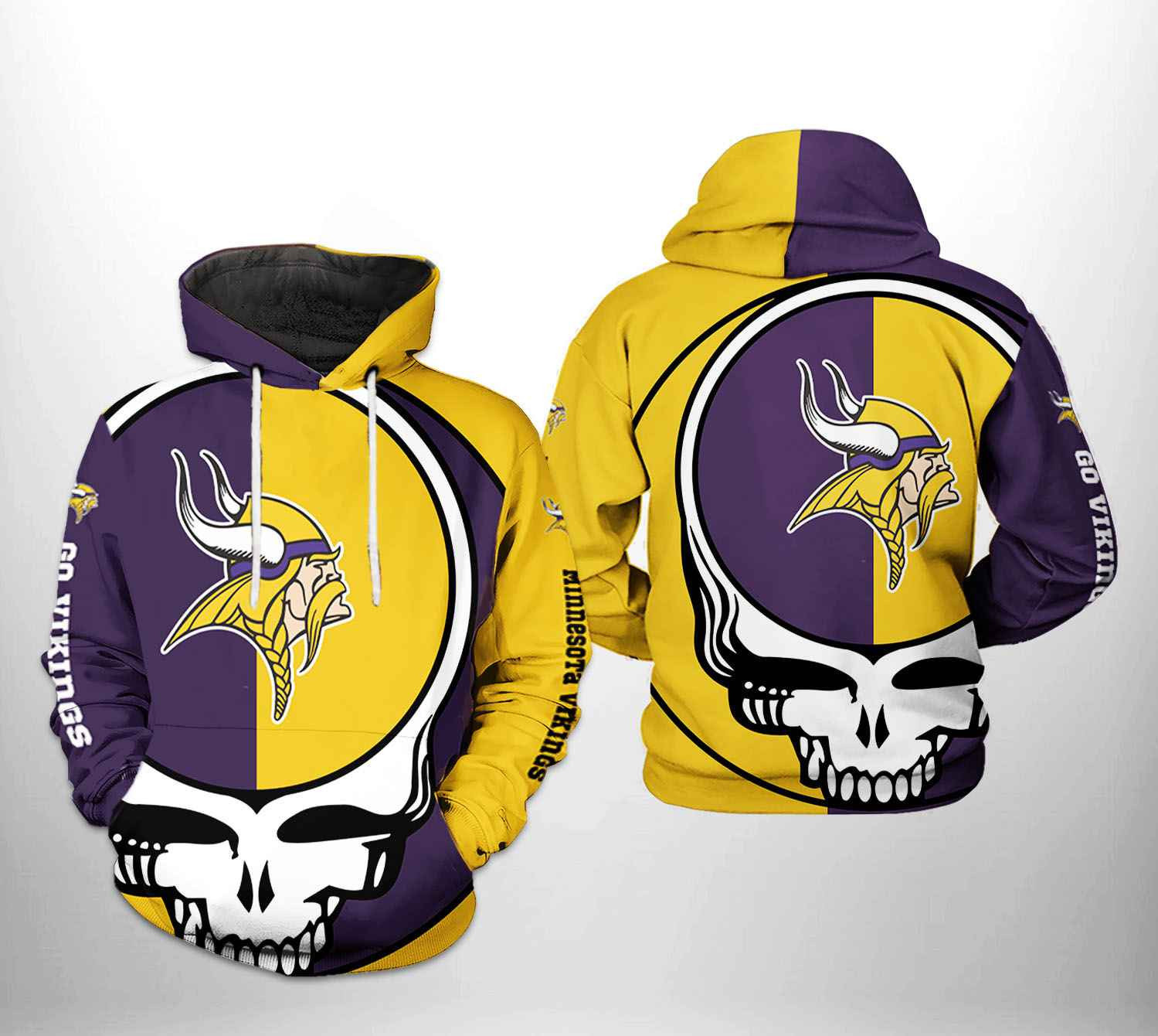Minnesota Vikings NFL Grateful Dead Hoodie Zip Hoodie