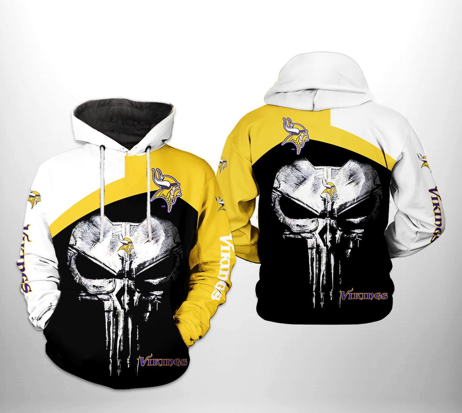 Minnesota Vikings Punisher V2 NFL Football Team Hoodie