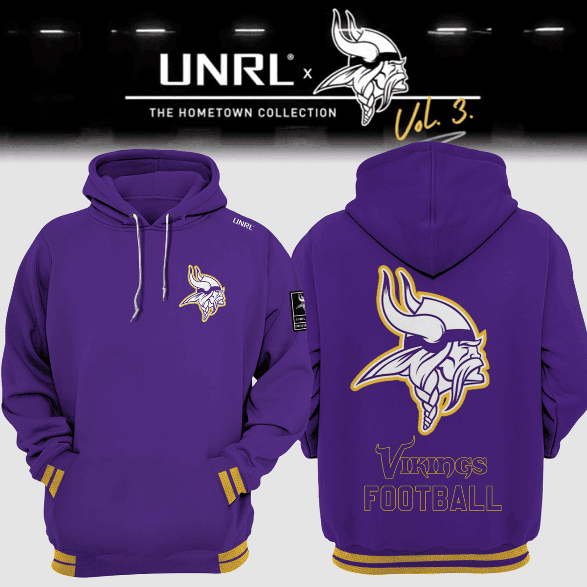 Minnesota Vikings Purple V6 NFL 3D Hoodie