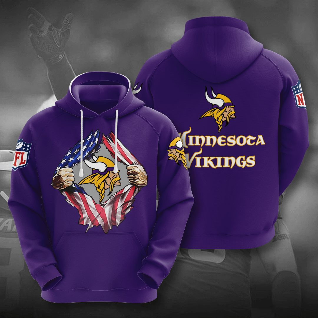 Minnesota Vikings Ripped Flag Hoodie Version 1725
