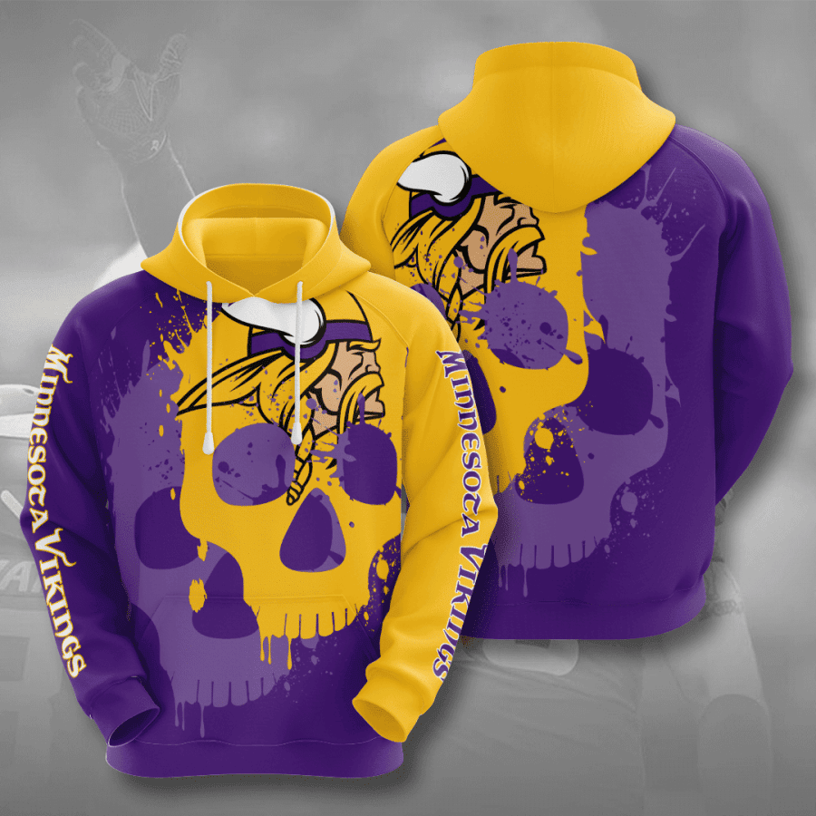 Minnesota Vikings Skull NFL Hoodie Version 1767