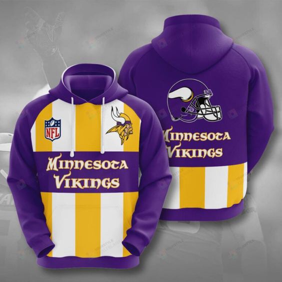 Minnesota Vikings Stripe NFL Football Team Hoodie