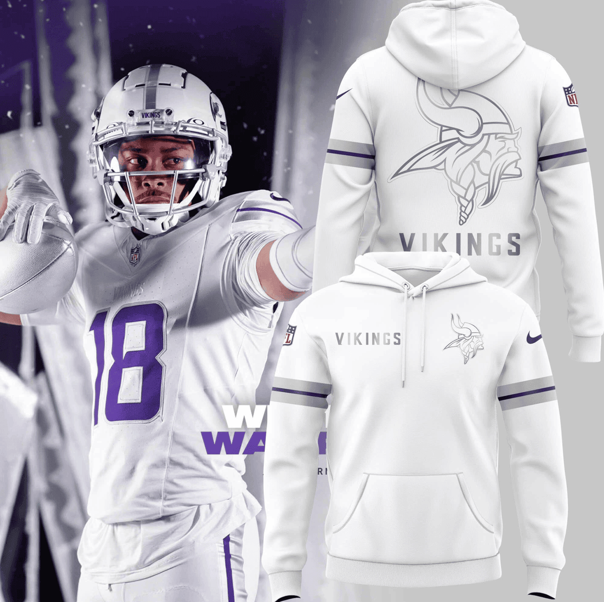 Minnesota Vikings Winter Warrior NFL 3D Hoodie Style 217 Gift For Sport Music Fans