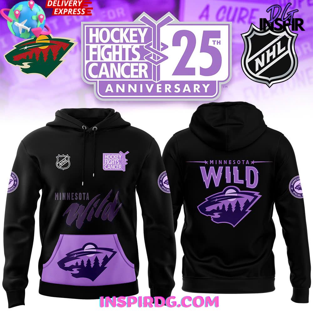 Minnesota Wild x Hockey Fights Cancer 2025 Hoodie Gift For Sport Music Fans