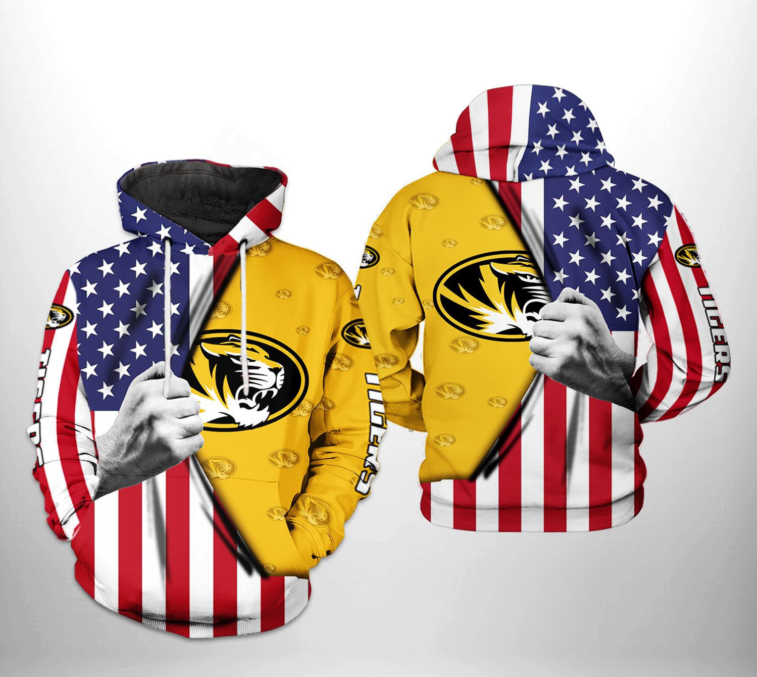 Missouri Tigers NCAA US Flag Hoodie