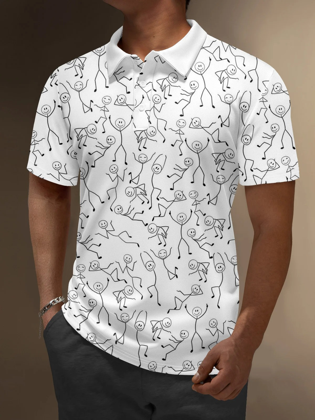 Moisture Wicking Abstract Line Drawing Of Artistic Figures Golf Polo Shirt