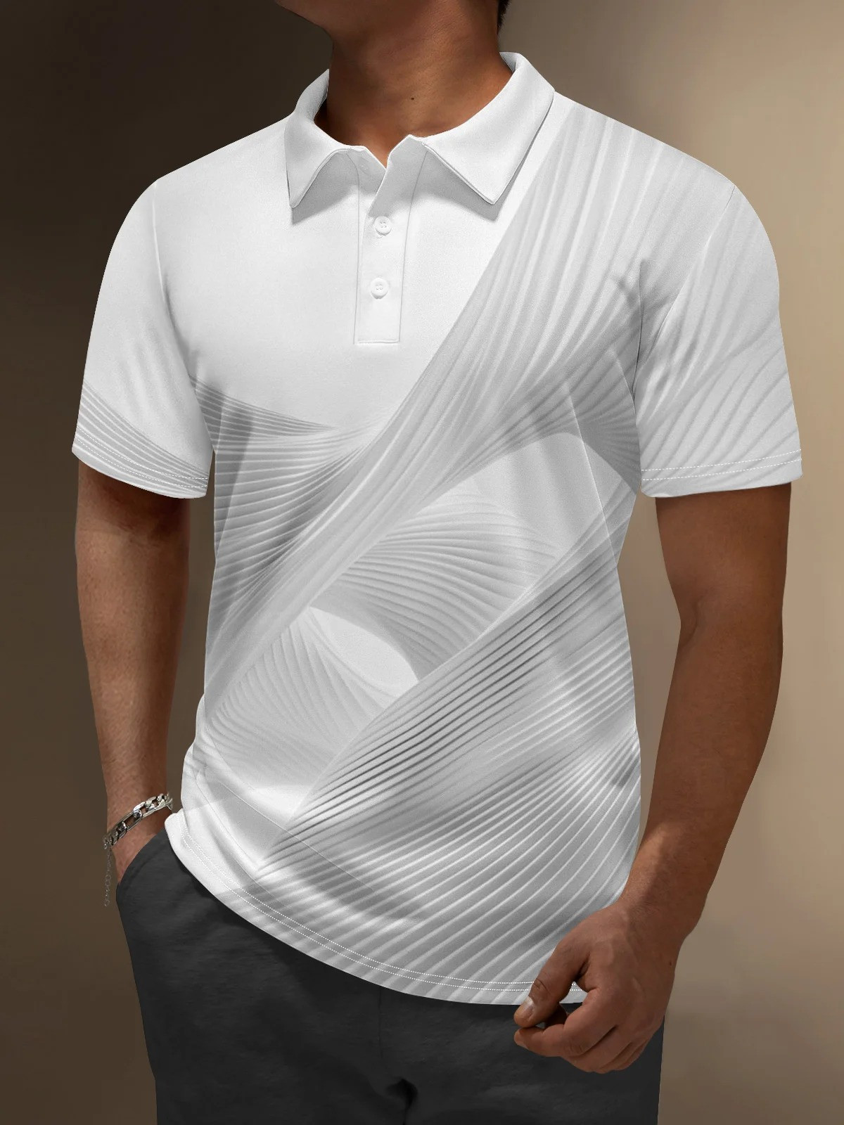 Moisture Wicking Art Abstract Lines Golf Polo Shirt