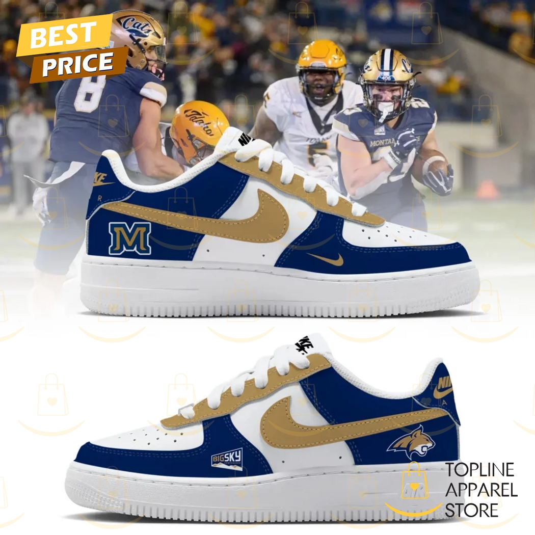 Montana State Bobcats BigSky Logo Design Air Force 1 - Blue