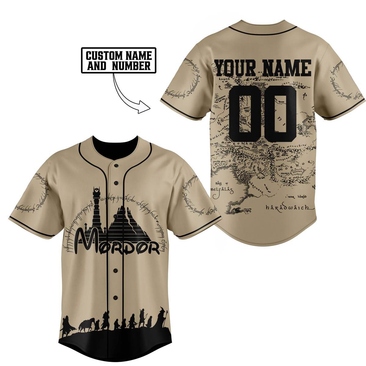 Mordor Baseball Jersey For Fans