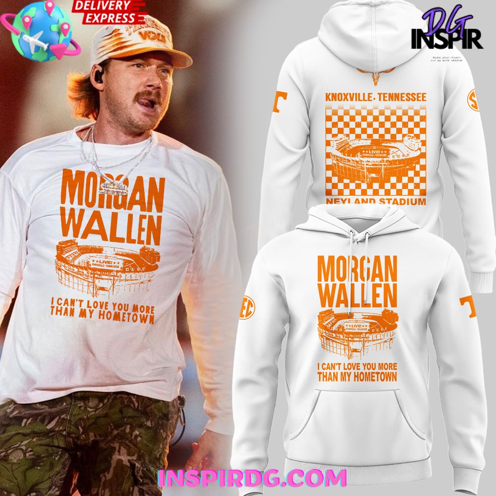 Morgan Wallen Knoxville Tennessee Neyland Stadium 2025 White Hoodie Gift For Sport Music Fans