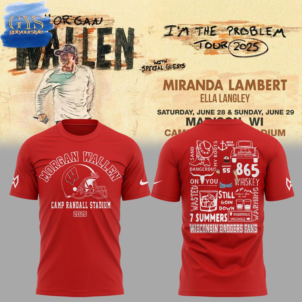 Morgan Wallen x Wisconsin Badgers Camp Randall Stadium T-Shirt Premium Merchandises