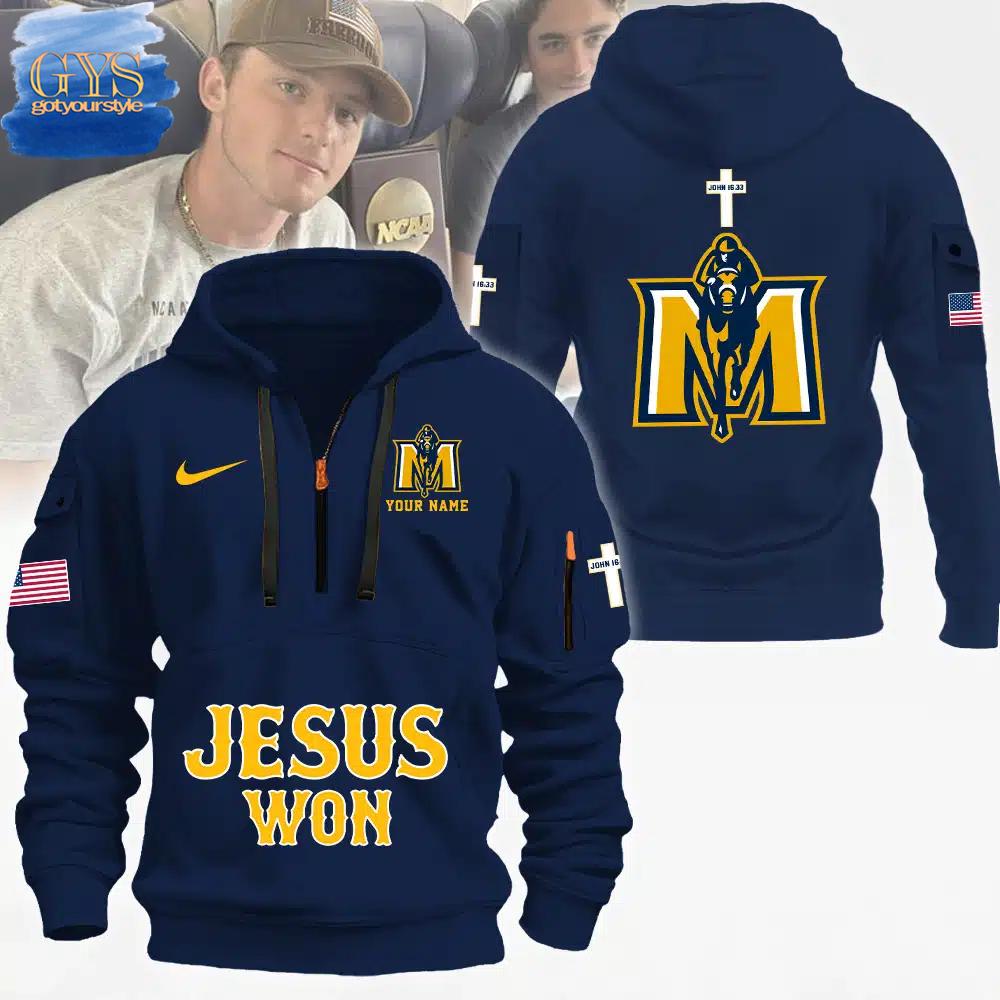 Murray State Racers Jesus Won Limited Edition Quarter Zip Hoodie Gift For Sport Music Fans