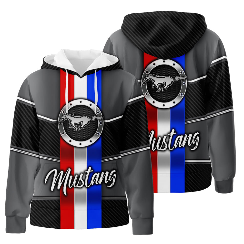 Mustang 3D All Over Print Hoodie Zip-Up Hoodie