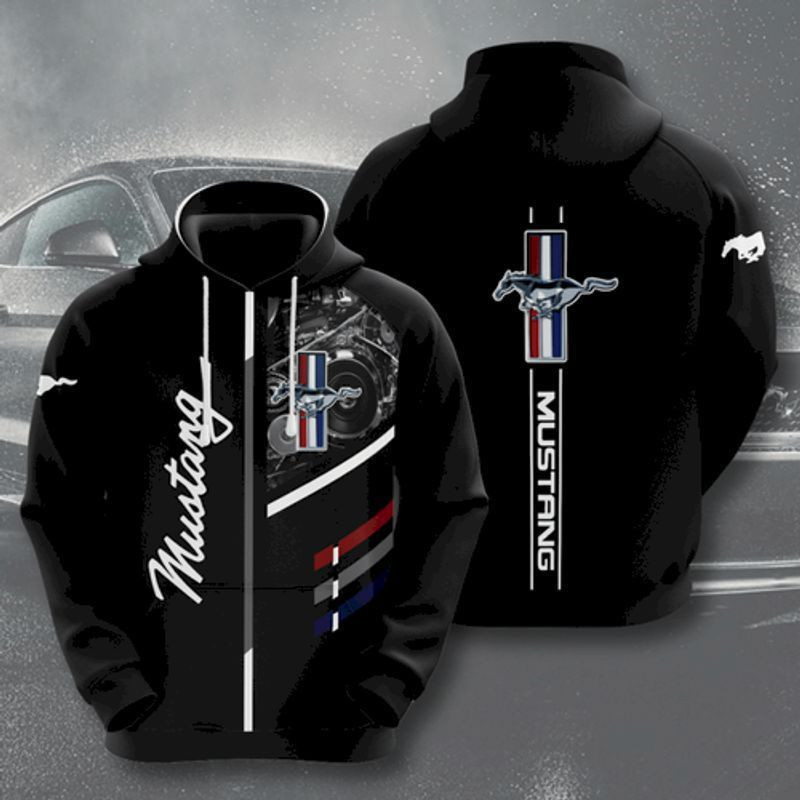 Mustang Logo Teams For Fans Full Over Printing 3d Hoodie Gift For Sport Music Fans