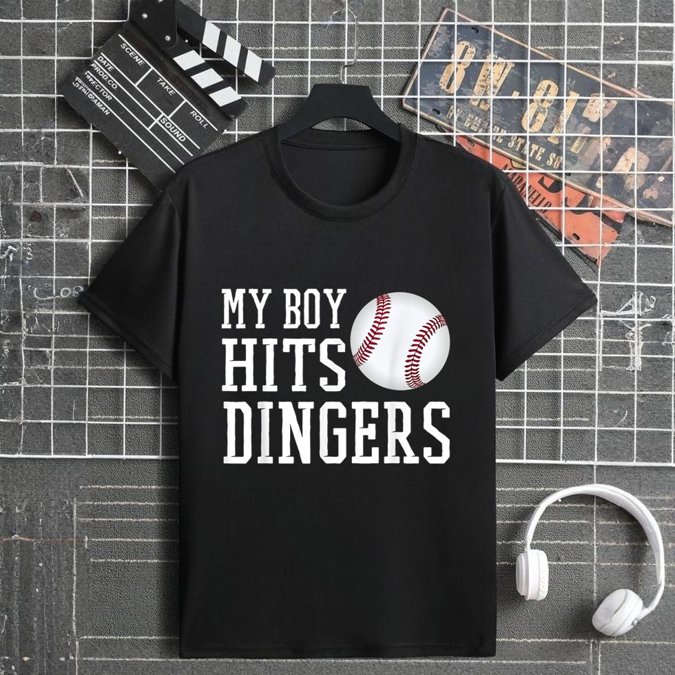 My Boy Hits Dingers Proud Baseball Mom & Dad I Hit Dingers T-Shirt