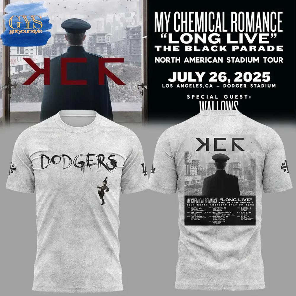 My Chemical Romance x LA Dodgers The Black Parade Tour Shirt Gift For Sport Music Fans