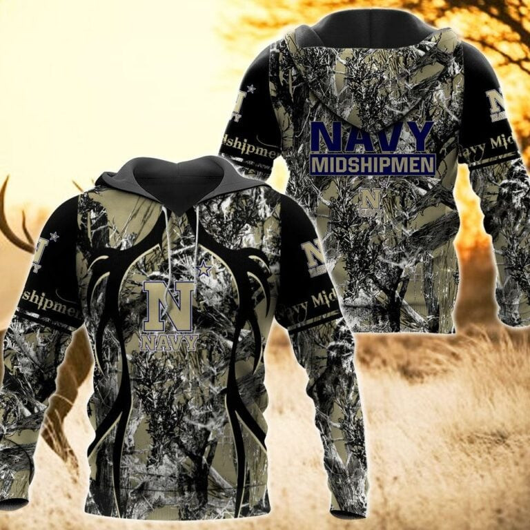 Navy Midshipmen Camo Hunting 3D printed Sweatshirt Hoodie Zipped Hoodie
