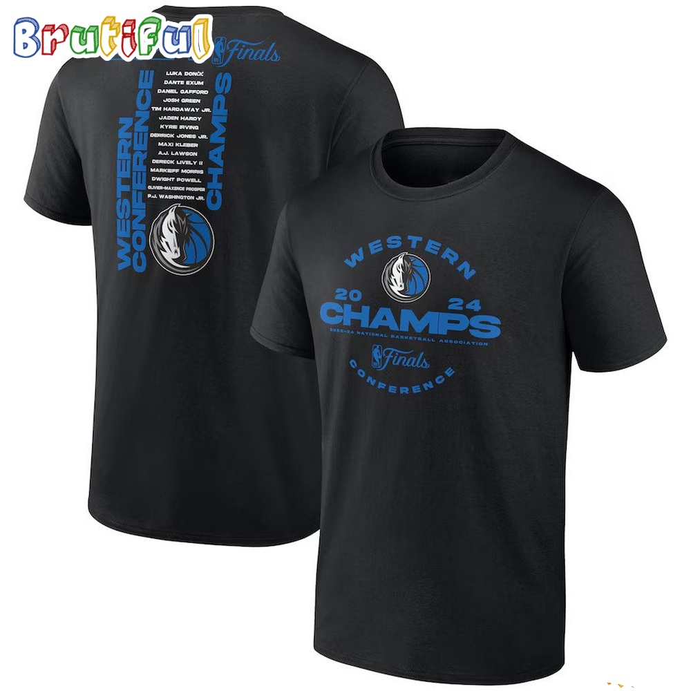 NBA Dallas Mavericks 2024 Western Conference Champions Jump Ball Roster T Shirt