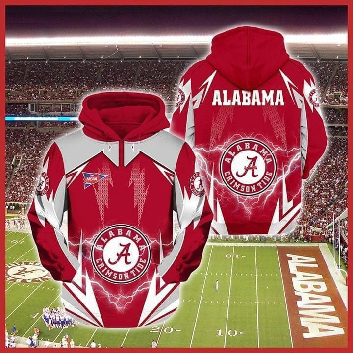 Ncaa Alabama Crimson Tide Lightning Hoodie  Zip Hoodie