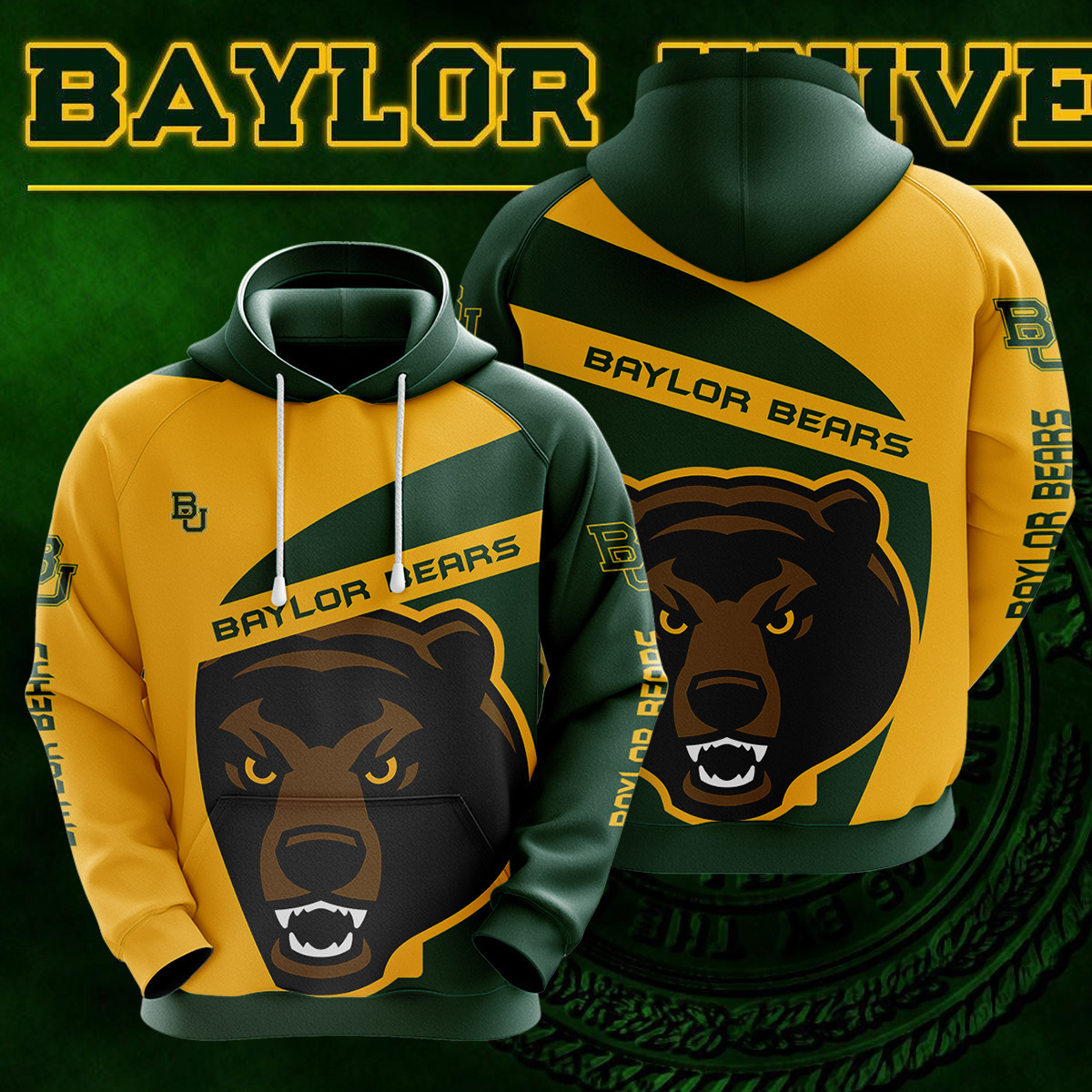 NCAA Baylor Bears 3D Hoodie