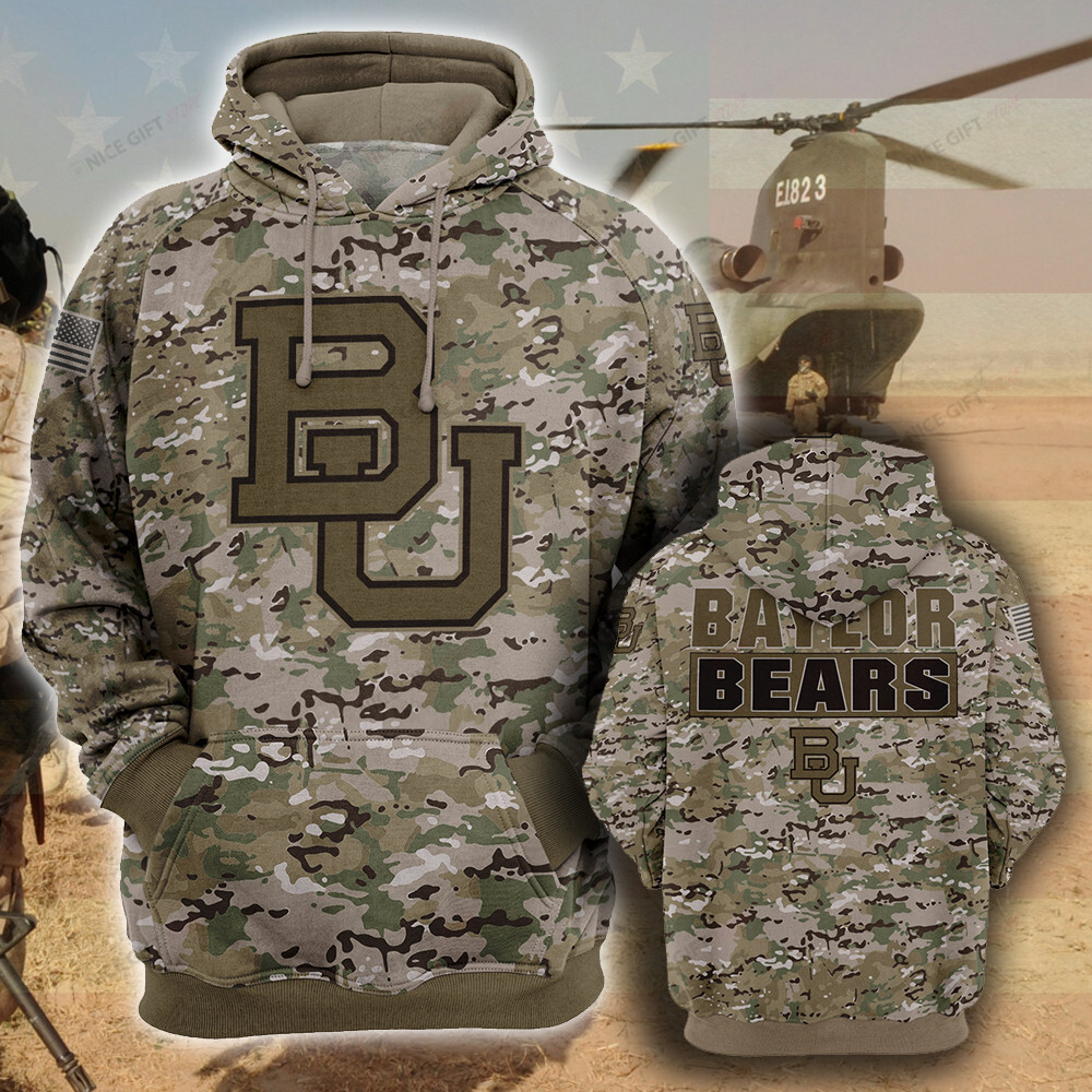 NCAA Baylor Bears Camouflage 3D Hoodie MTD2T2