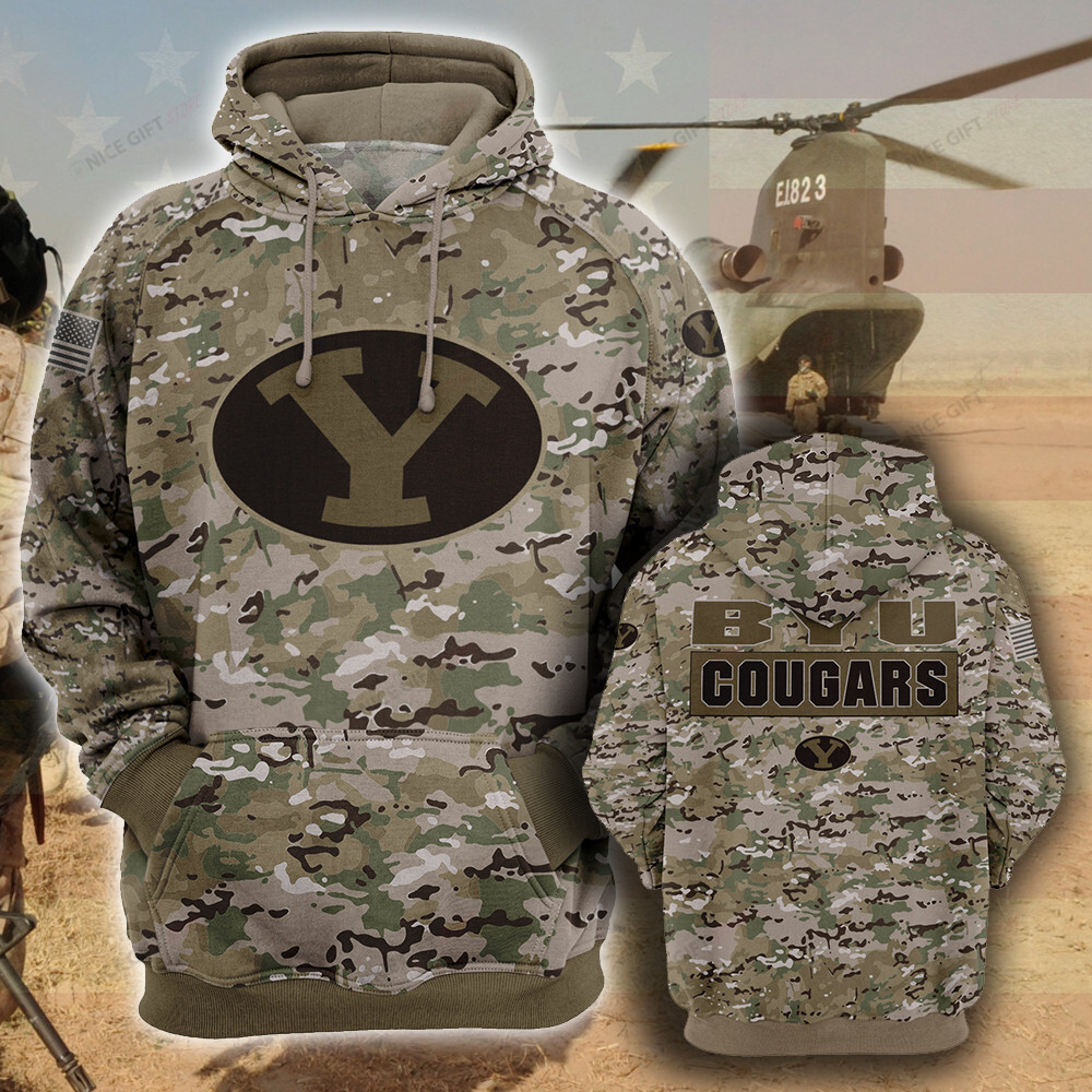 NCAA BYU Cougars Camouflage 3D Hoodie MTD2T2