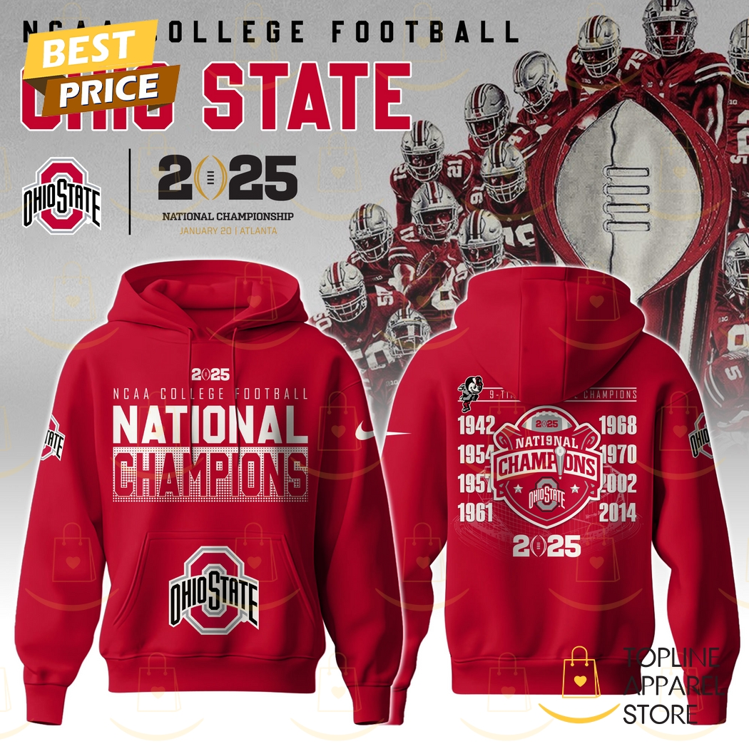 NCAA College Football National Champions 2025 Ohio State Buckeyes Hoodie Gift For Sport Music Fans