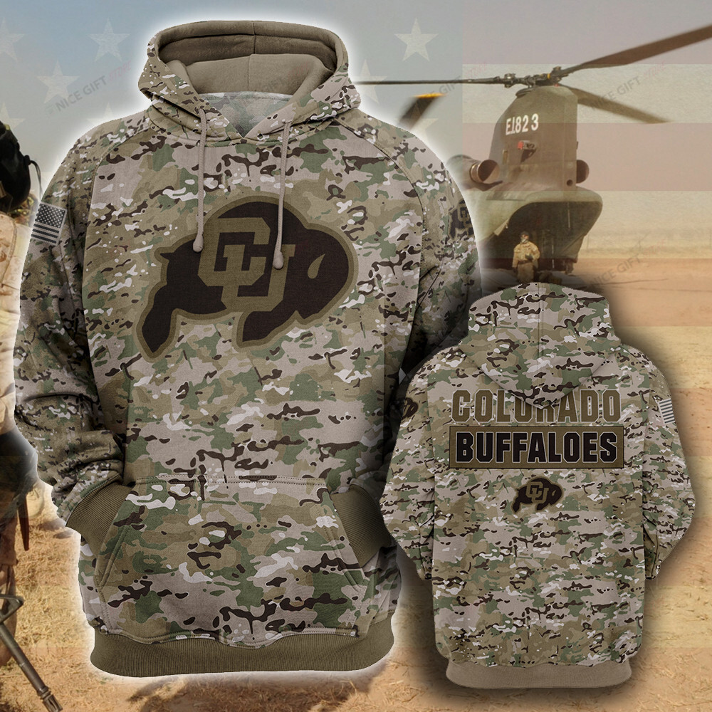 NCAA Colorado Buffaloes Camouflage 3D Hoodie MTD2T2