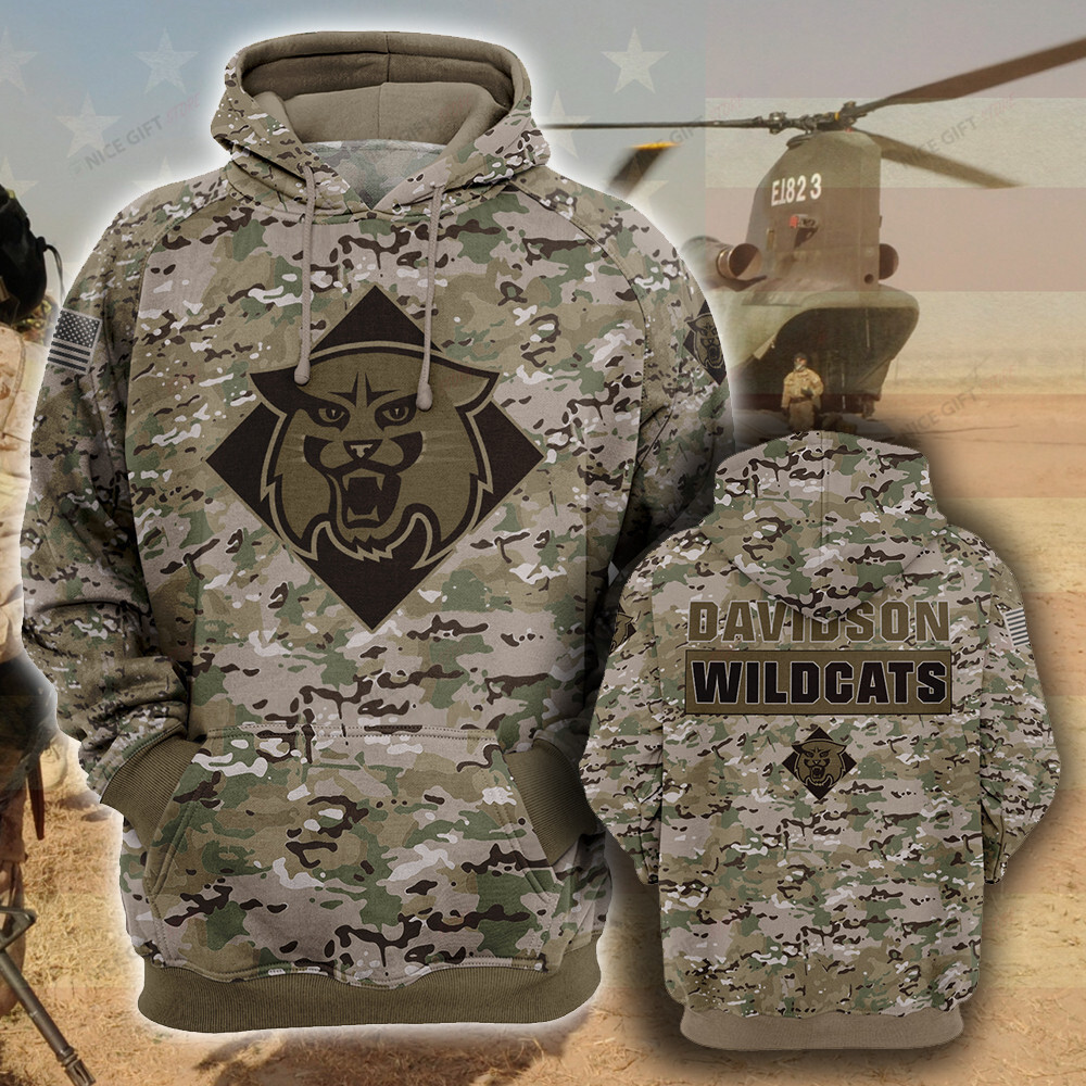 NCAA Davidson Wildcats Camouflage 3D Hoodie MTD2T2