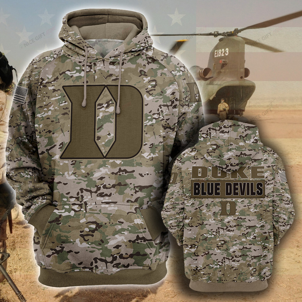 NCAA Duke Blue Devils Camouflage 3D Hoodie MTD2T2